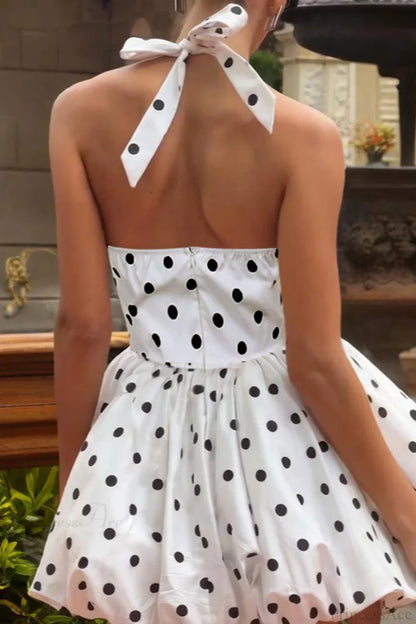 A Line Waist Slim Sexy Vacation Mini Dress