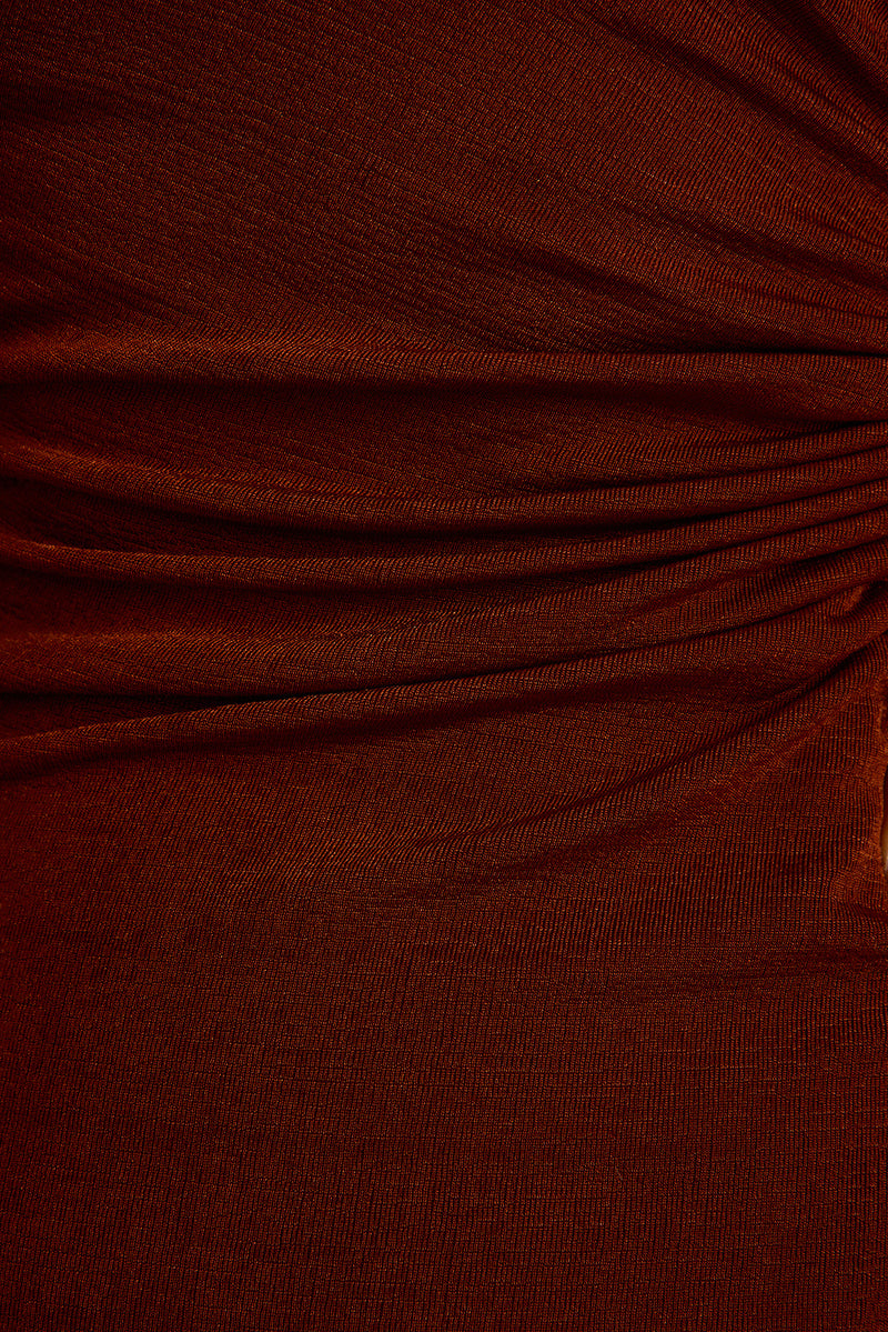 Aftergold Rust Cutout Midi Dress