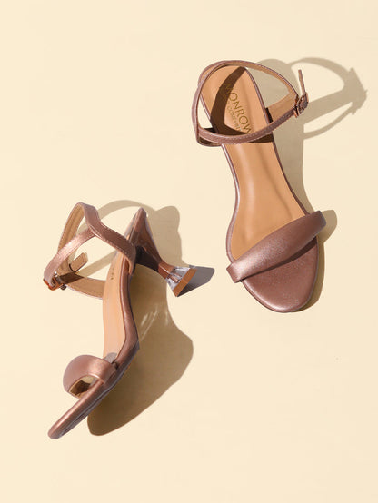 Angela  Rose Gold Kitten Heels