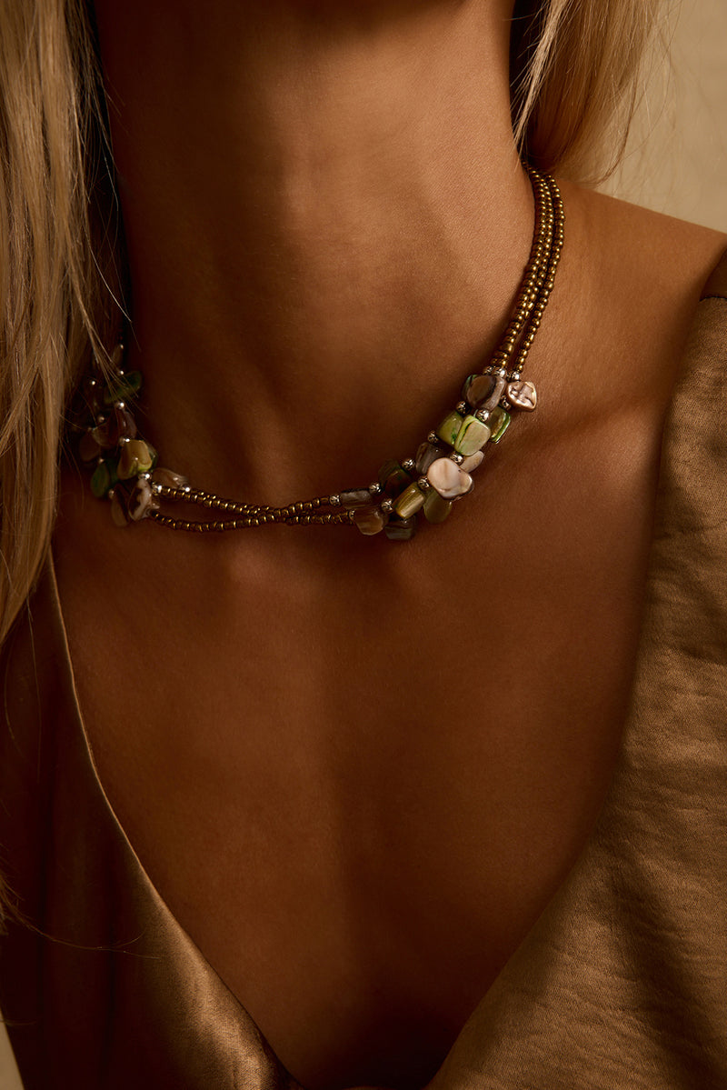 Ariana Beaded Stacked Necklace