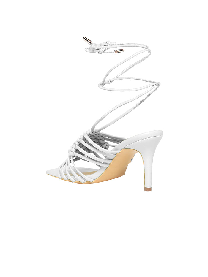 Arya White Kitten Heels