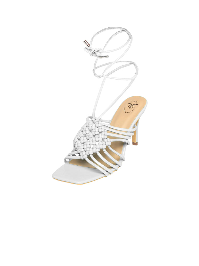 Arya White Kitten Heels