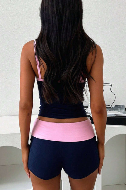 Athletic Color Block Cami Two Piece Set