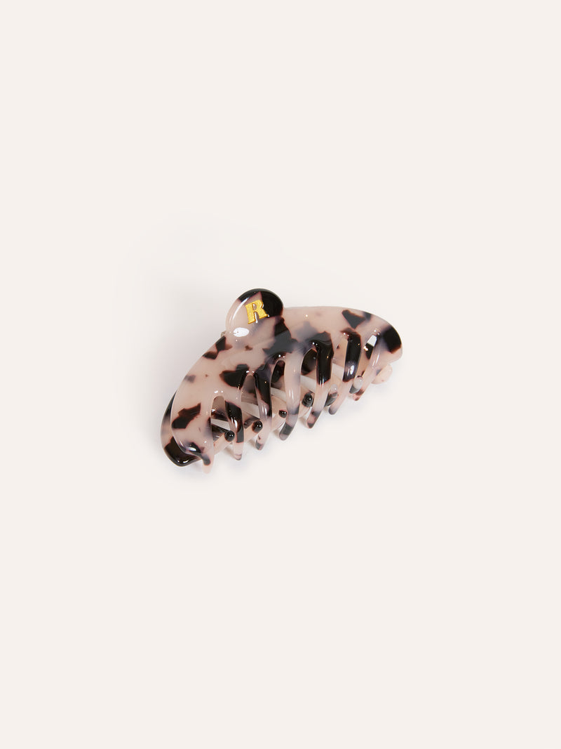 BABY LOLITA ecru tortoiseshell mini hair clip, front view by Rouje