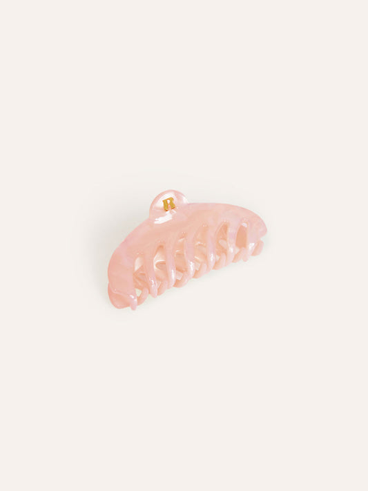 BABY LOLITA pink mother-of-pearl mini hair clip, front view by Rouje