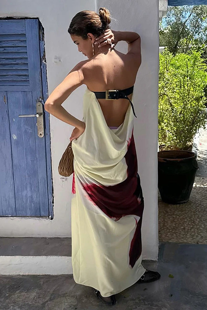Backless Loose Maxi Floral Dress