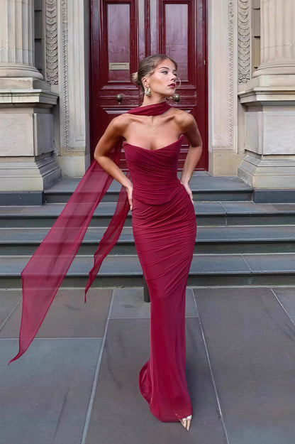 Bandeau High Waist Bodycon Skirt Set