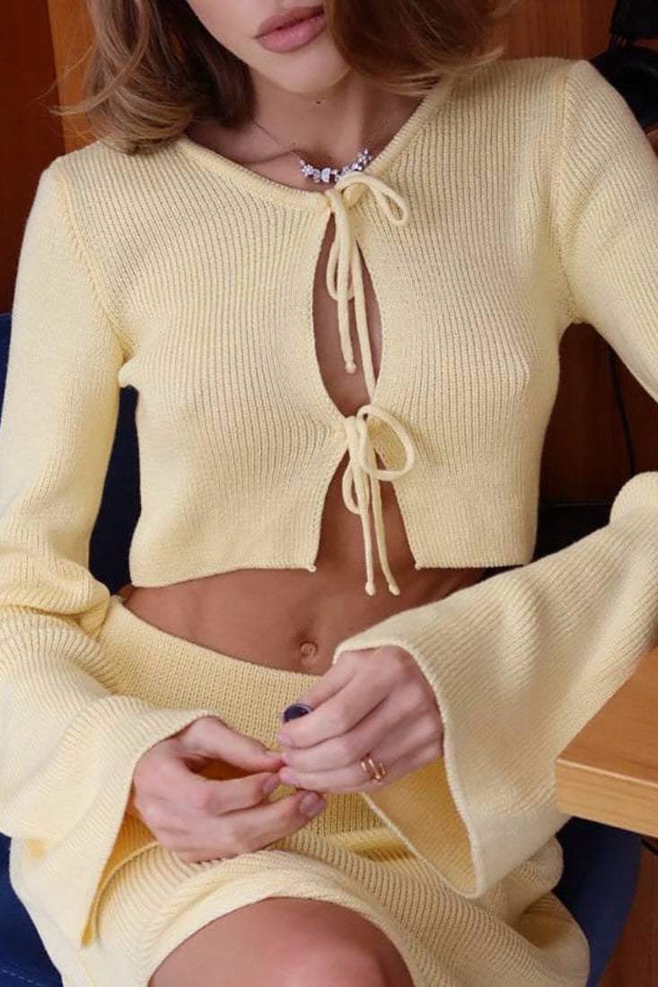 Bell Sleeve Cardigan Set Sweater Dress