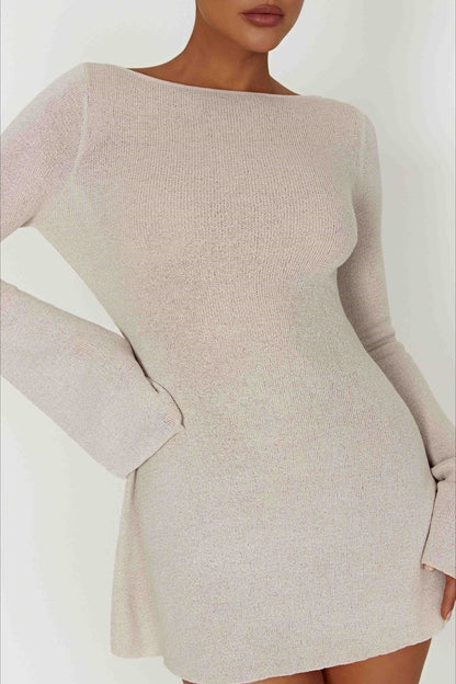 Bell Sleeve Knit Sweater Dress