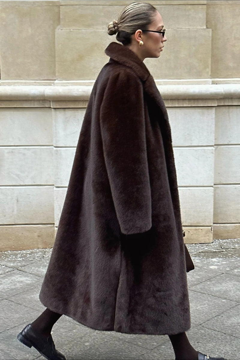 Belted Longline Faux Fur Insulated Overcoat