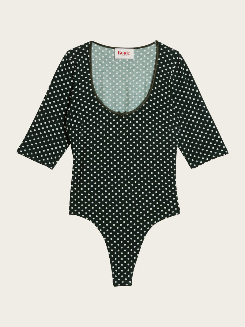 Packshot of Hector green polka dots bodysuit