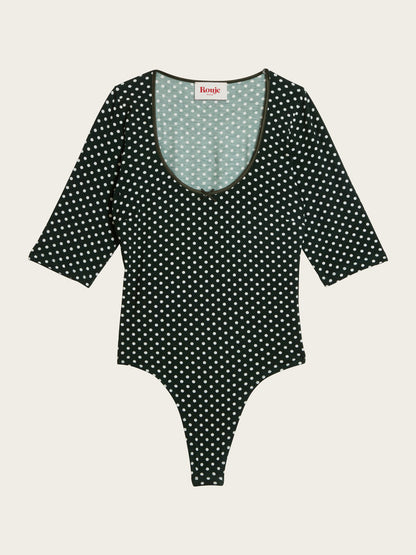 Packshot of Hector green polka dots bodysuit