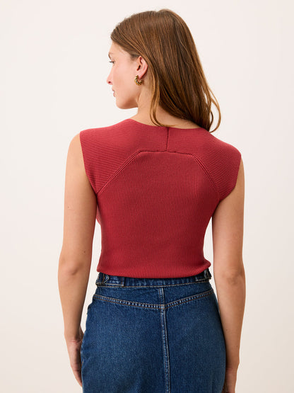 LIDY terracotta bodysuit, detail of mini sleeves by Rouje