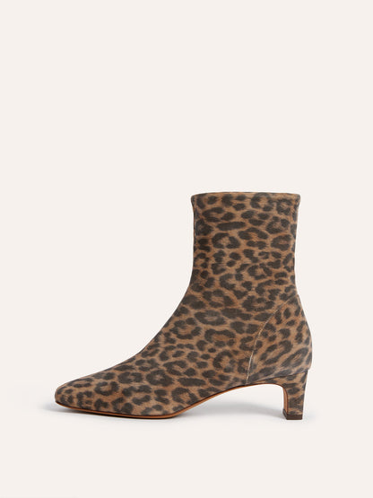 DORIA leopard leather ankle boots, front view by Rouje
