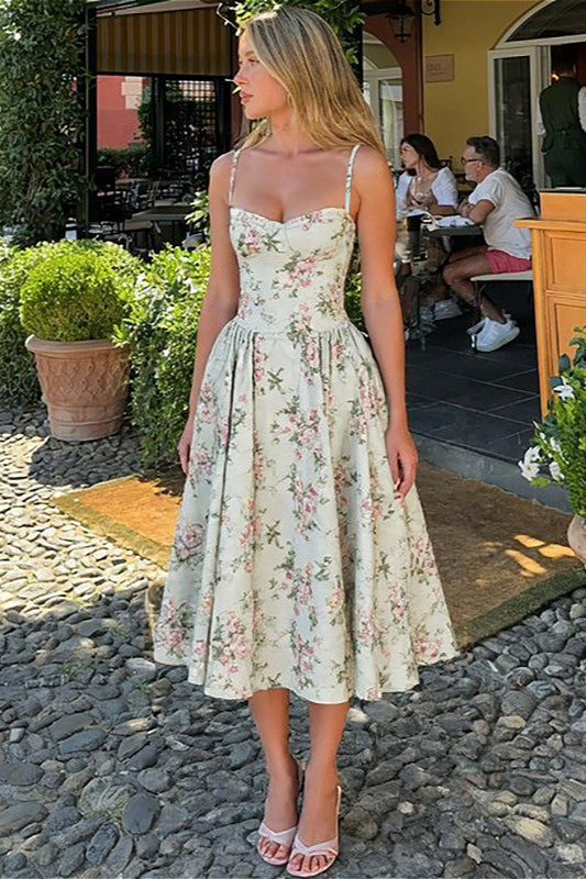 Cami Waist Slim Sexy Versatile Floral Dress