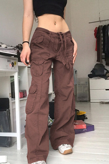 Casual Vintage Cargo Loose Straight Jeans