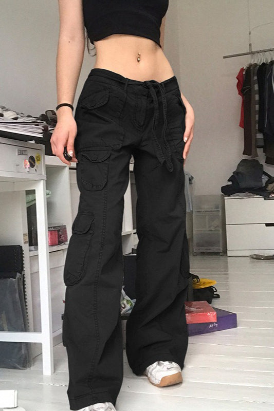 Casual Vintage Cargo Loose Straight Jeans
