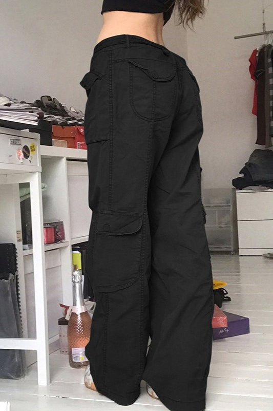 Casual Vintage Cargo Loose Straight Jeans
