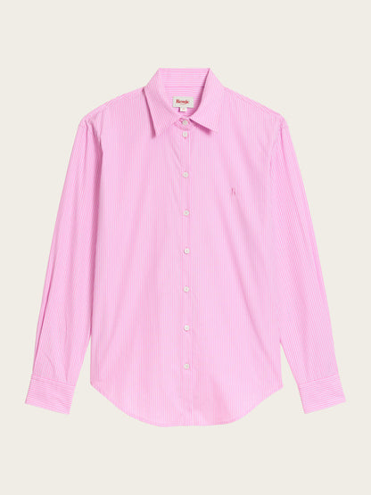 Harper pink striped shirt, flat packshot