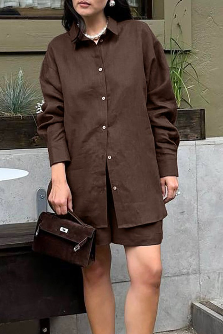 Chic Casual Versatile Cardigan Shorts Two Piece Set