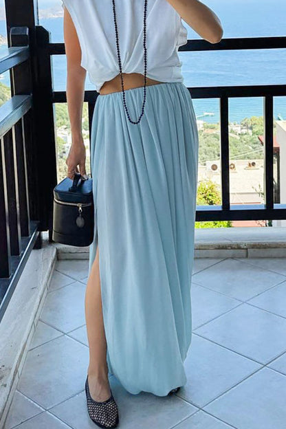 Chic Chiffon Flowing Maxi Skirt