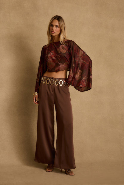Clear Breeze Mulberry Floral Mesh Top