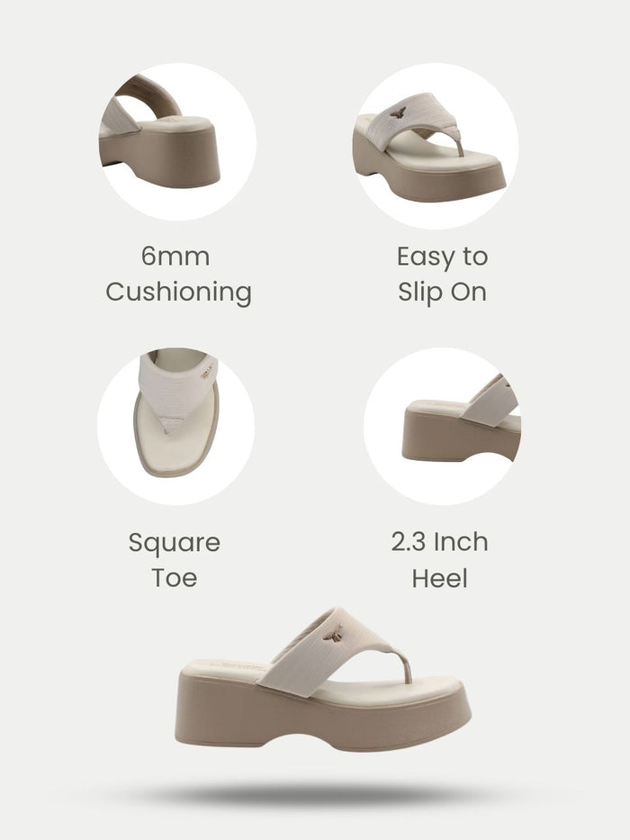 Clie Beige Flatform Heels