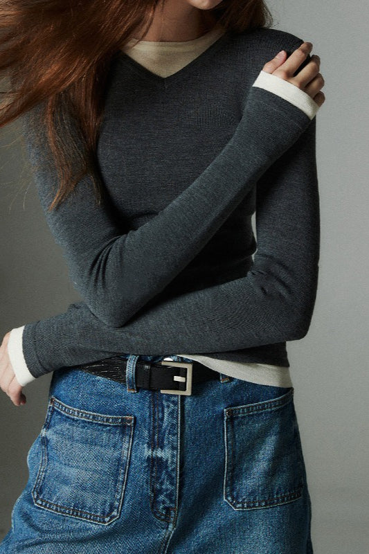 Colorblock Washable Knit Top