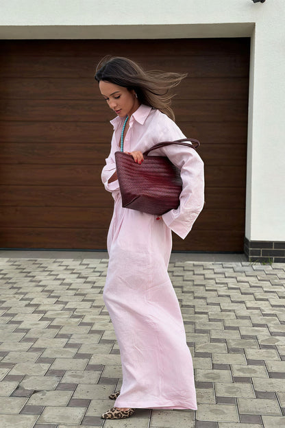 Cotton Loose Long Sleeve Shirt Pants Two Piece Set