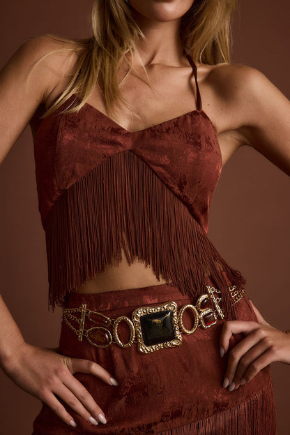 Close-up of the Desert Queen Edit showcasing the fabric texture and design details.