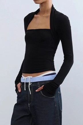 Detachable Cape Knit Top