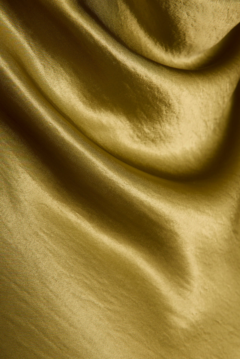 Dolce Chartreuse Satin Maxi Dress