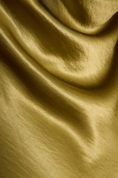 Dolce Chartreuse Satin Maxi Dress