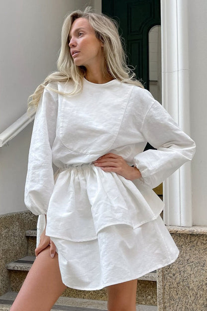 Double Layer Waisted Boho Dress
