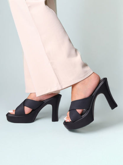 Drew Black Platform Heels