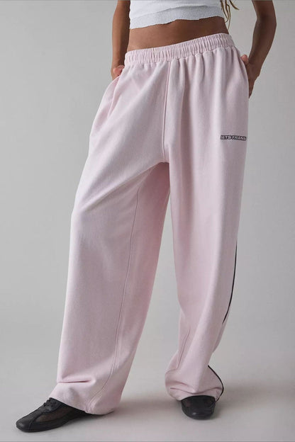 Elastic Waist Loose Fit Casual Pants