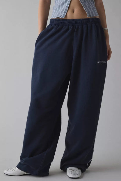 Elastic Waist Loose Fit Casual Pants