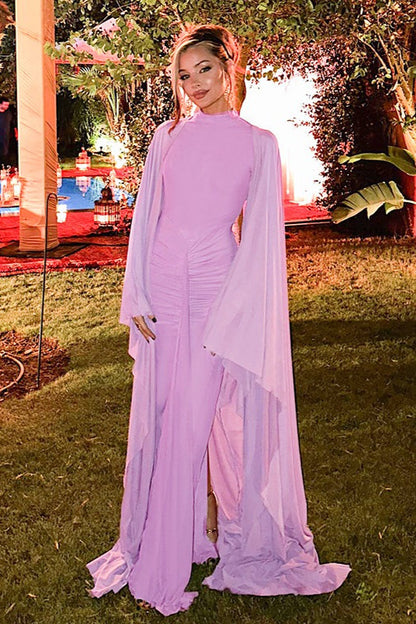 Elegant Backless Sash Sheer Shawl Two Piece Set