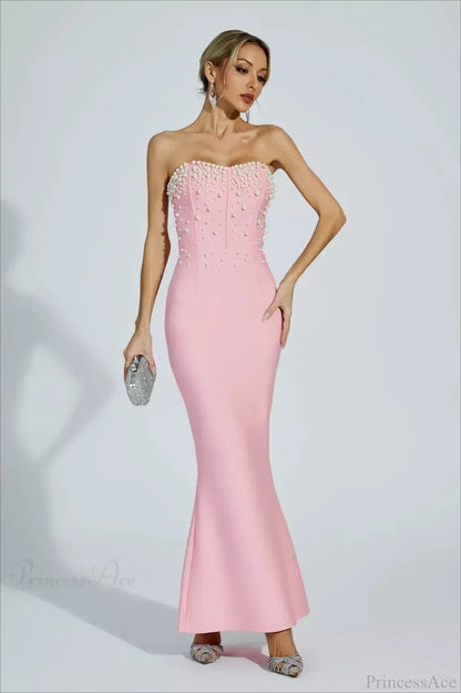Elegant Beaded Fitted Strapless Wedding Dress