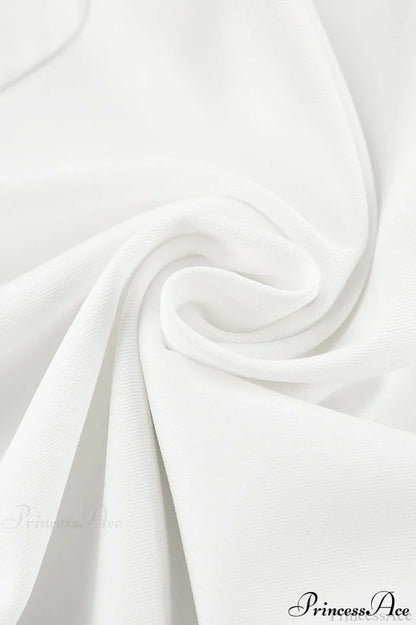 Elegant High Waist White Wide Leg Pants