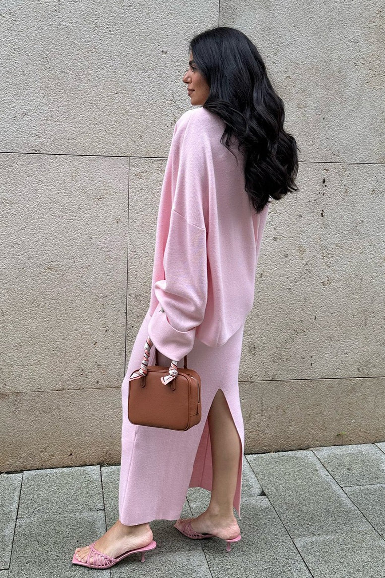 Elegant Minimalist Knit Long Sleeve Cardigan Cami Three Piece Set