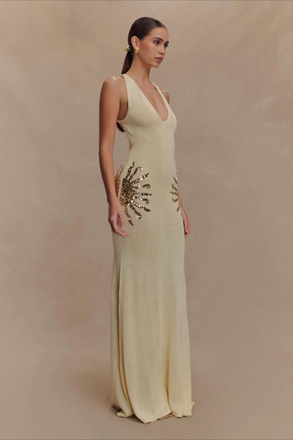 Elegant U Neck Solid Sweater Dress