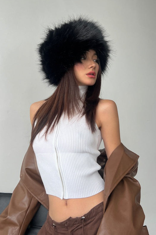 Faux Fur Thickened Y2K Dome Shaped Hat