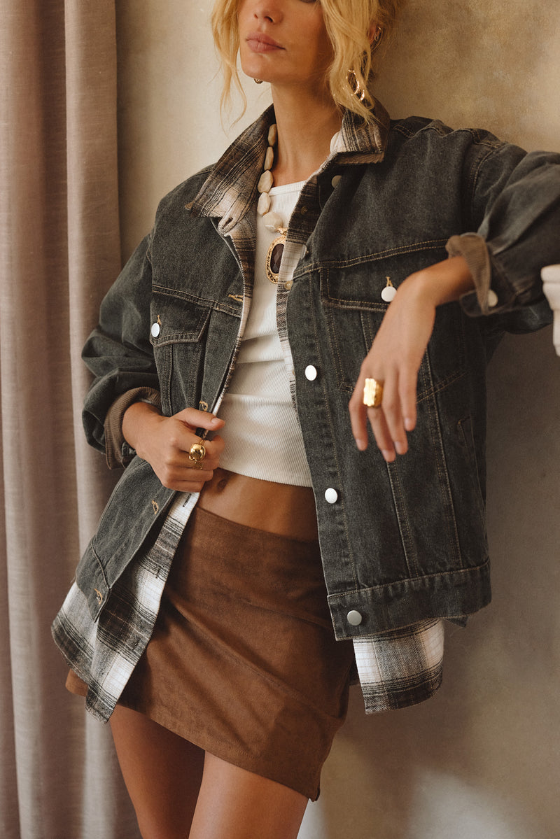 Fireside Espresso Plaid Flannel paired with complementary accessories for a polished look.