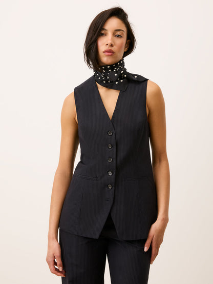 EDDY black polka-dot silk scarf, styled view by Rouje