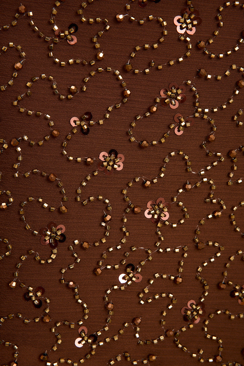 Freya Mocha Beaded Sarong
