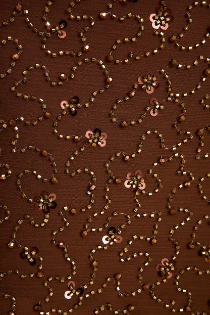 Freya Mocha Beaded Sarong