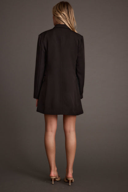 Fulton Black Blazer Dress With Fringe