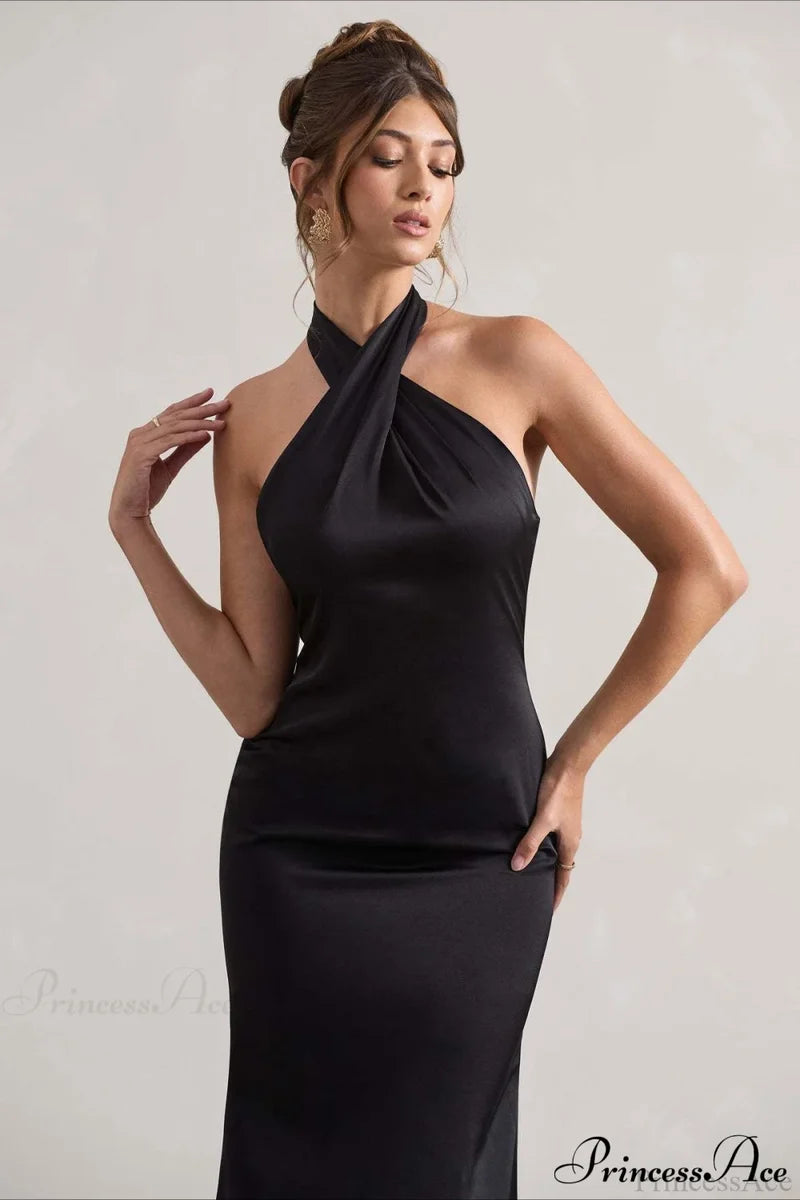 Halter Neck Sheath Formal Party Dress