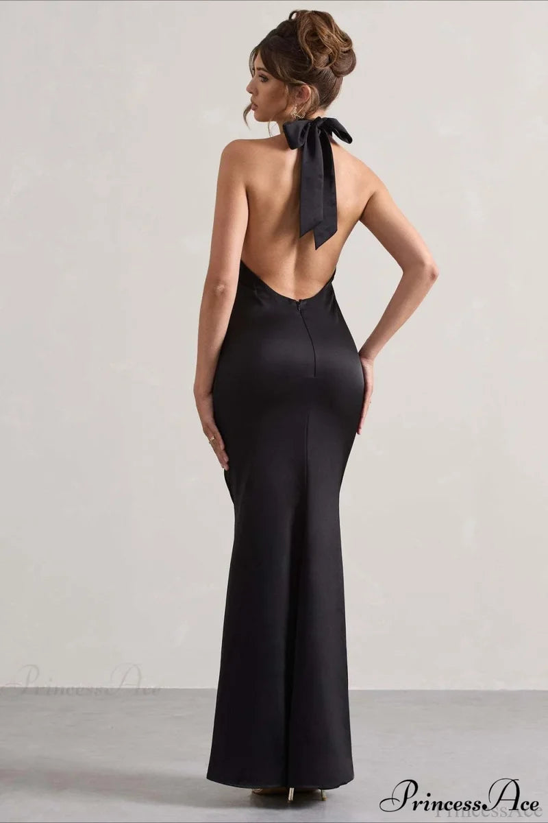 Halter Neck Sheath Formal Party Dress